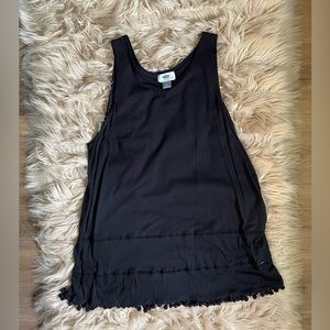 Old Navy Black Tank Top Cutout Detailing & PomPom’s on hem